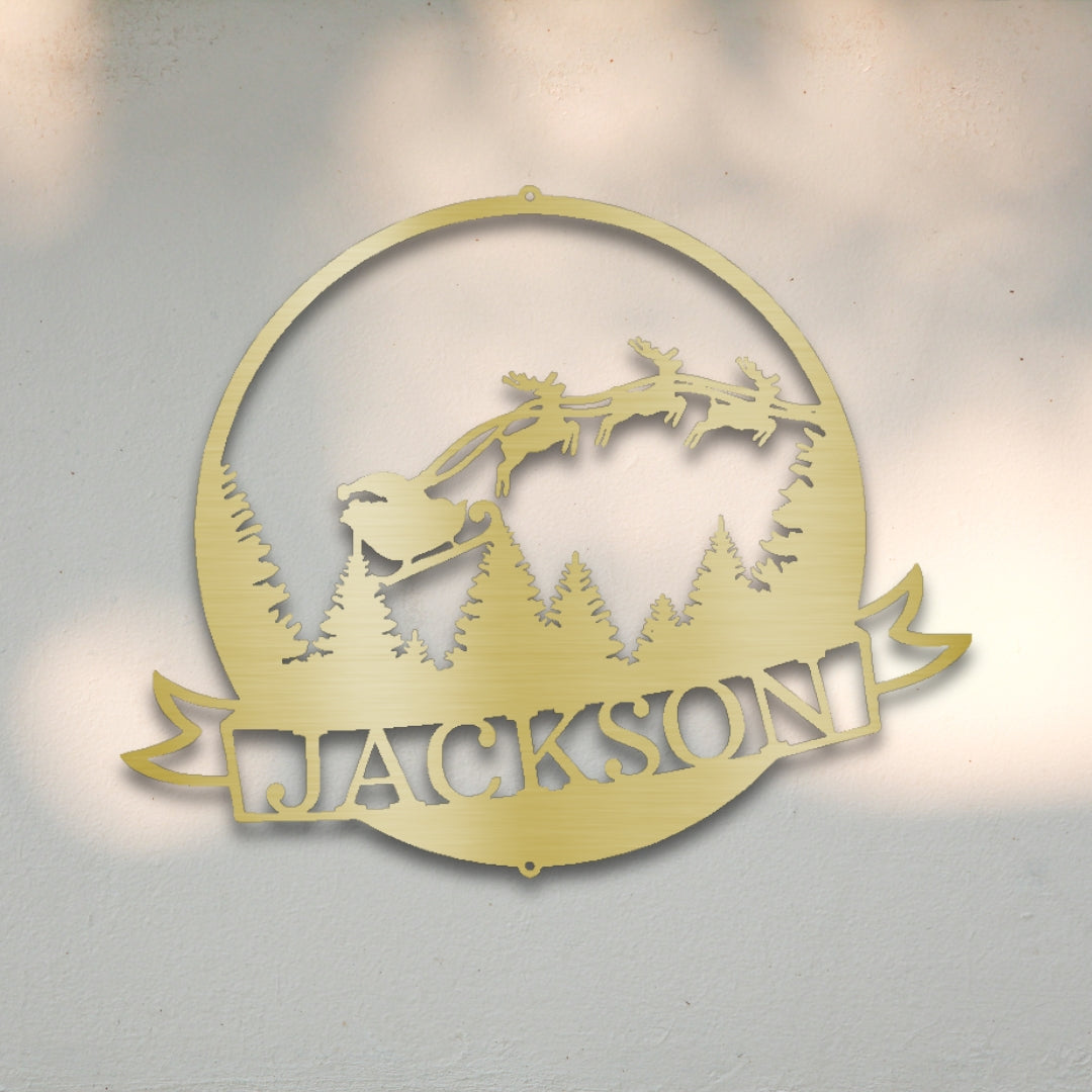 Santa & Reindeer III - Custom Metal Wall Art | Sovereign Metalworks