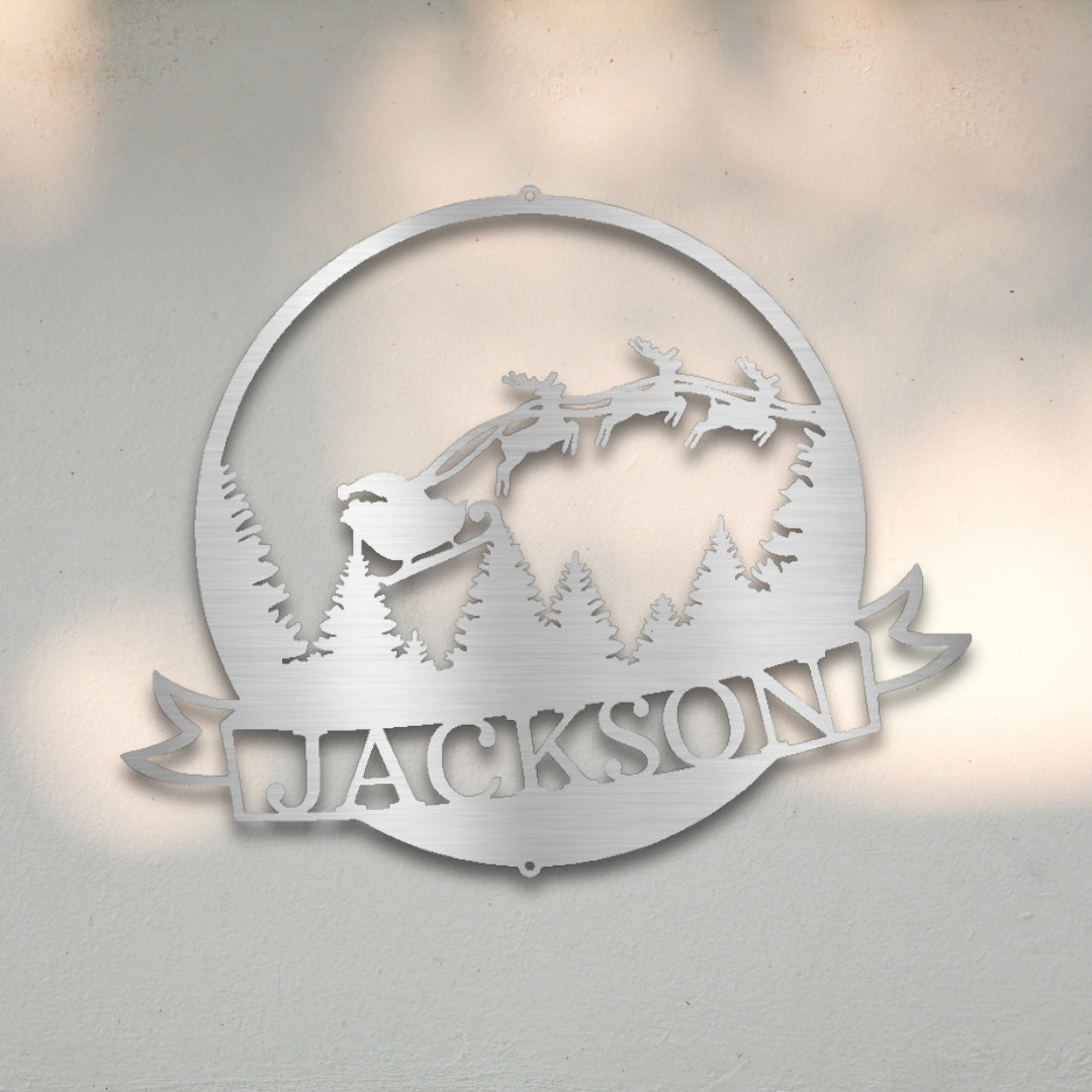 Santa & Reindeer III - Custom Metal Wall Art | Sovereign Metalworks