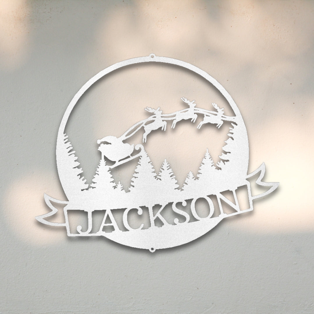 Santa & Reindeer III - Custom Metal Wall Art | Sovereign Metalworks