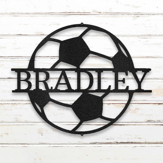 Soccer Ball Metal Wall Art (Black) | Shop Custom Metal Signs & Wall Decor | Sovereign Metalworks