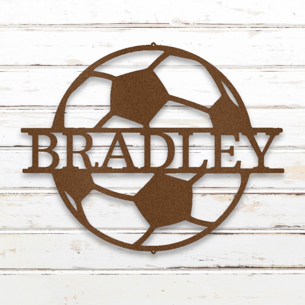 Soccer Ball Metal Wall Art (Copper) | Shop Custom Metal Signs & Wall Decor | Sovereign Metalworks