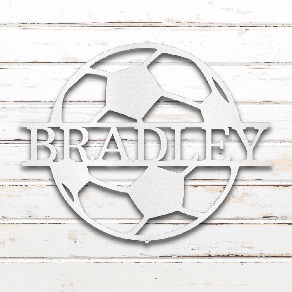 Soccer Ball Metal Wall Art (White) | Shop Custom Metal Signs & Wall Decor | Sovereign Metalworks