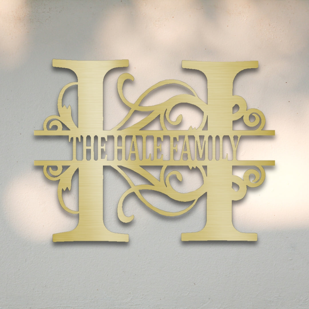 Split Letter Monogram Metal Wall Art | Sovereign Metalworks