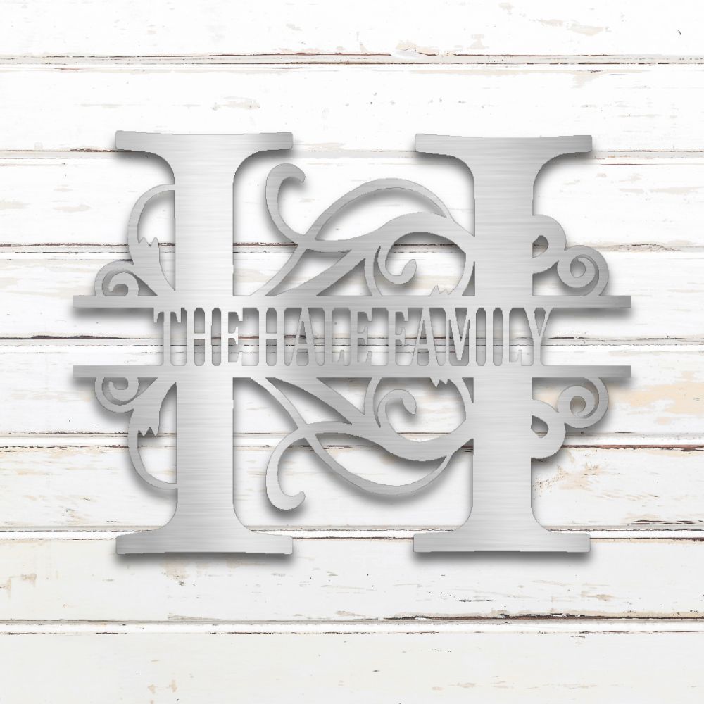 Split Letter Monogram Metal Wall Art (Silver) | Shop Custom Metal Signs & Wall Decor | Sovereign Metalworks