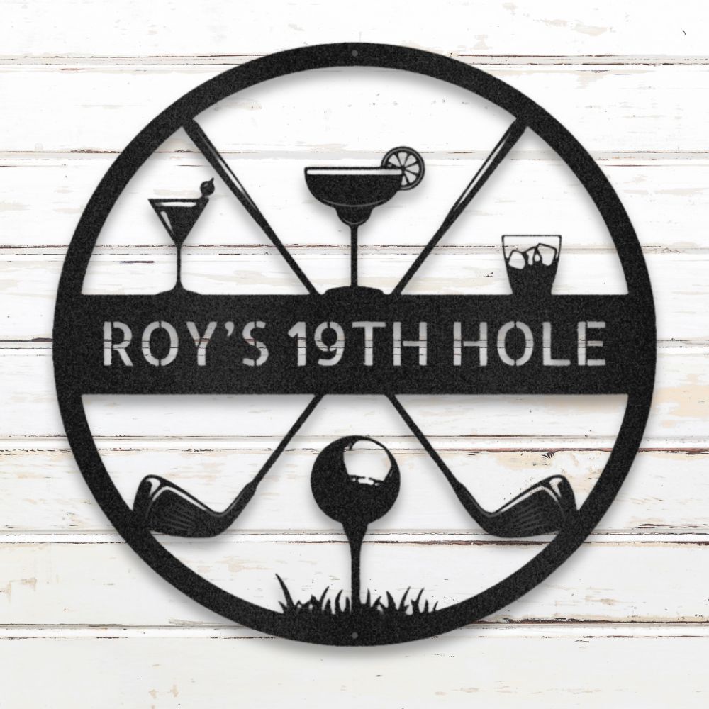 The 19th Hole Custom Metal Wall Art (Black) | Shop Custom Metal Wall Art | Sovereign Metalworks