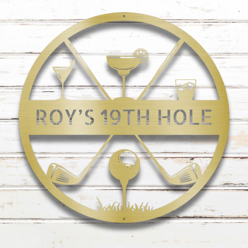 The 19th Hole Custom Metal Wall Art (Gold) | Shop Custom Metal Wall Art | Sovereign Metalworks