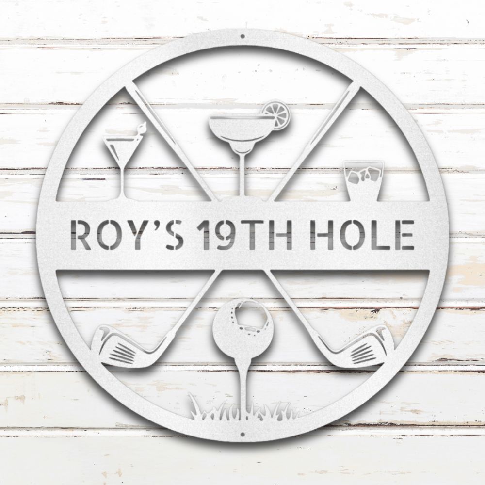 The 19th Hole Custom Metal Wall Art (White) | Shop Custom Metal Wall Art | Sovereign Metalworks