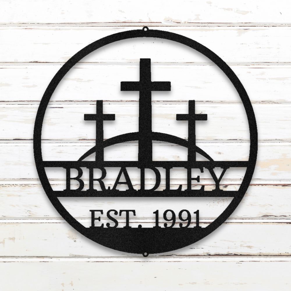 Three Crosses Custom Metal Wall Art