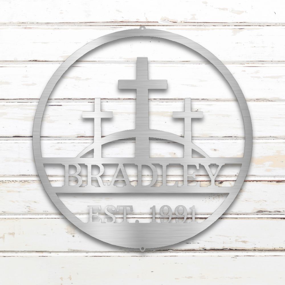 Three Crosses Custom Metal Wall Art