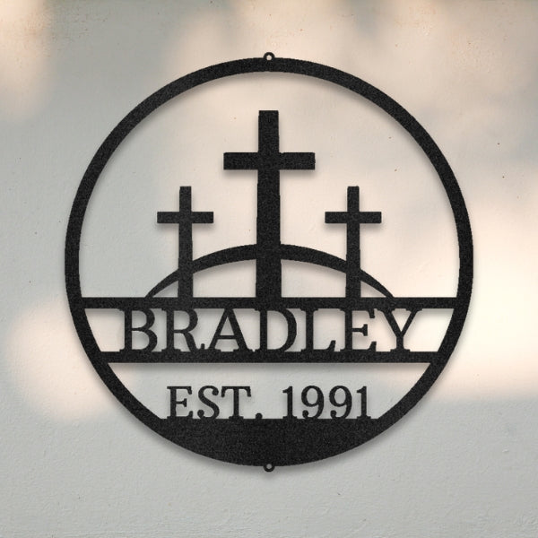 Three Crosses Custom Metal Wall Art | Sovereign Metalworks