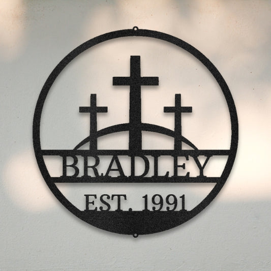 Three Crosses Custom Metal Wall Art | Sovereign Metalworks