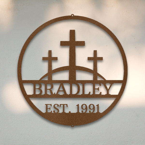 Three Crosses Custom Metal Wall Art | Sovereign Metalworks