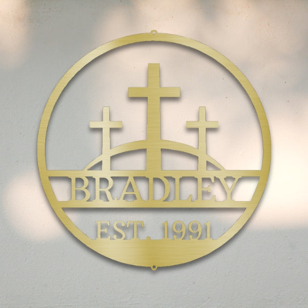 Three Crosses Custom Metal Wall Art | Sovereign Metalworks