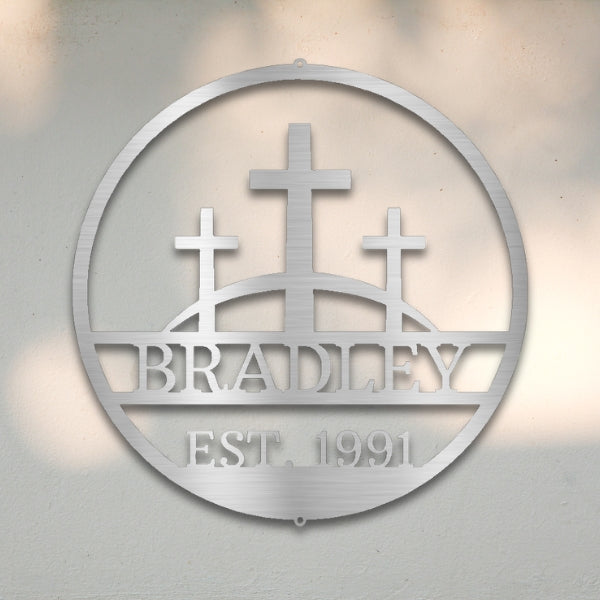 Three Crosses Custom Metal Wall Art | Sovereign Metalworks