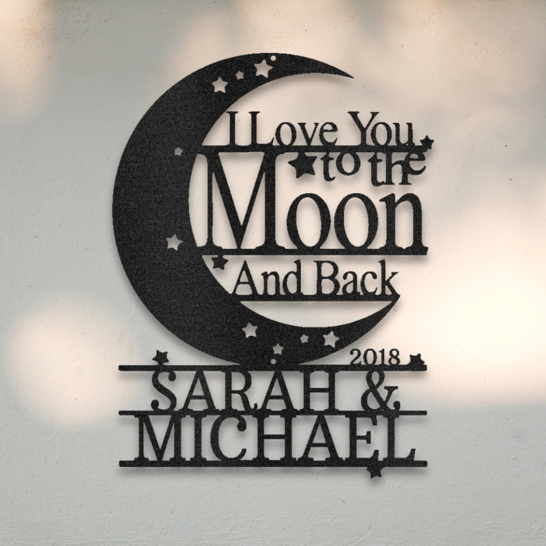 To the Moon & Back Custom Metal Wall Art | Sovereign Metalworks