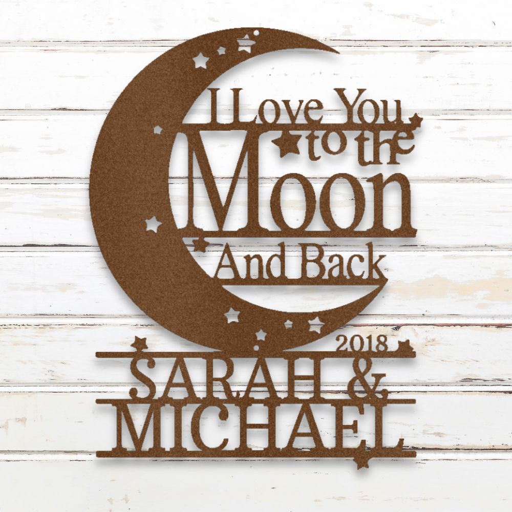 To the Moon and Back Metal Wall Art (Copper) | Shop Custom Metal Signs & Wall Decor | Sovereign Metalworks