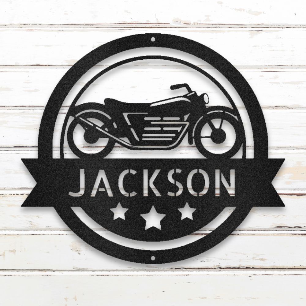 Vintage Cafe Racer Metal Wall Art (Black) | Shop Custom Metal Signs & Wall Decor | Sovereign Metalworks
