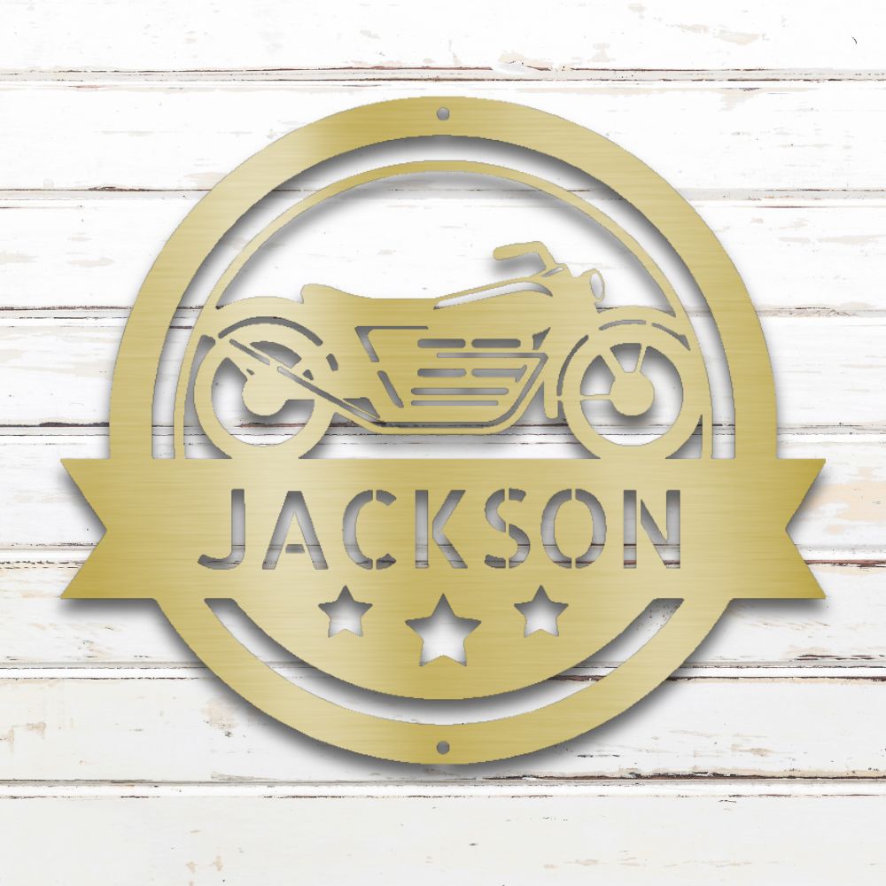 Vintage Cafe Racer Metal Wall Art (Gold) | Shop Custom Metal Signs & Wall Decor | Sovereign Metalworks
