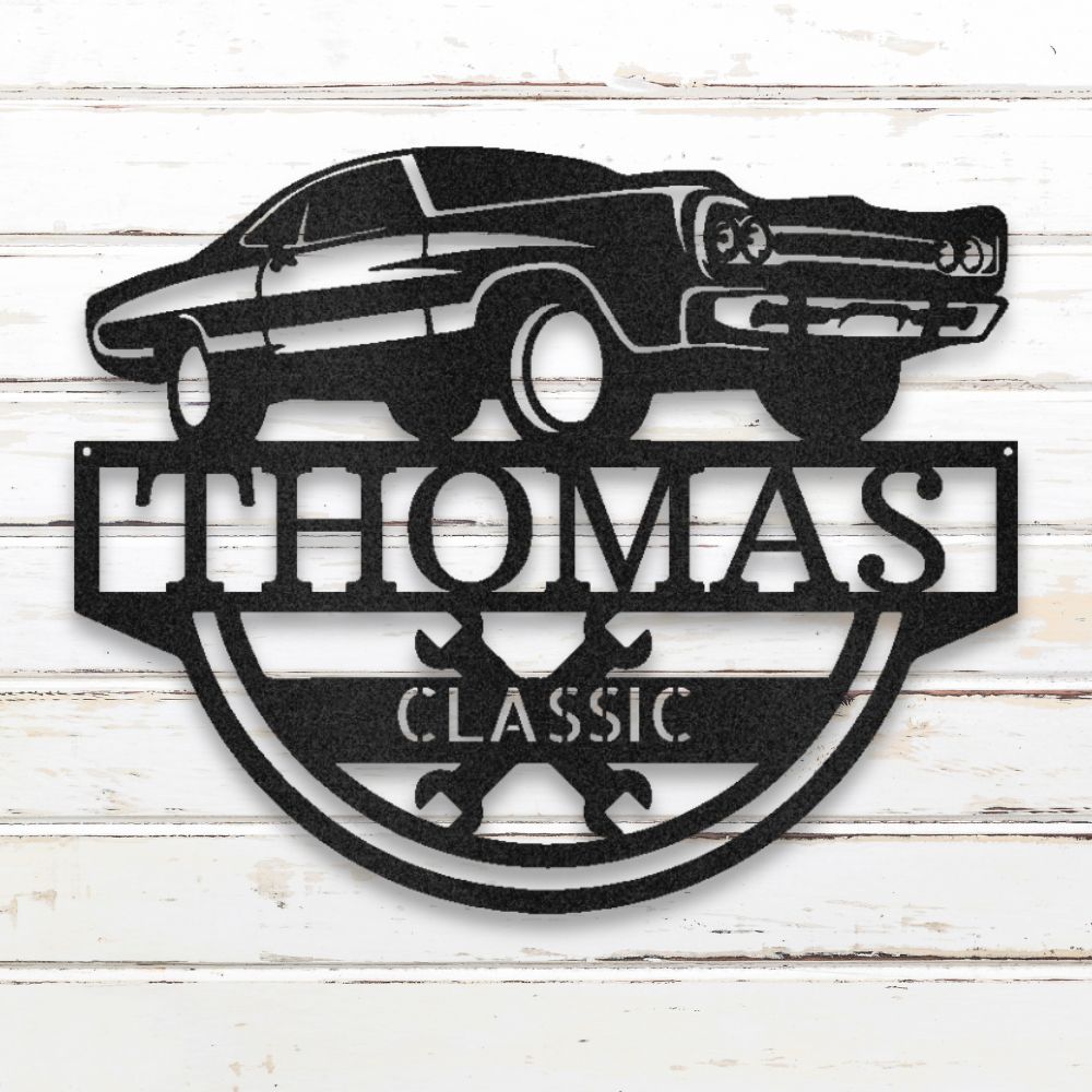 Vintage Muscle Car II Metal Wall Art (Black) | Shop Custom Metal Signs & Wall Decor | Sovereign Metalworks