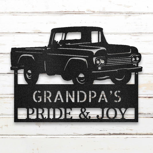 Vintage Pickup Truck Metal Wall Art (Black) | Shop Custom Metal Signs & Wall Decor | Sovereign Metalworks