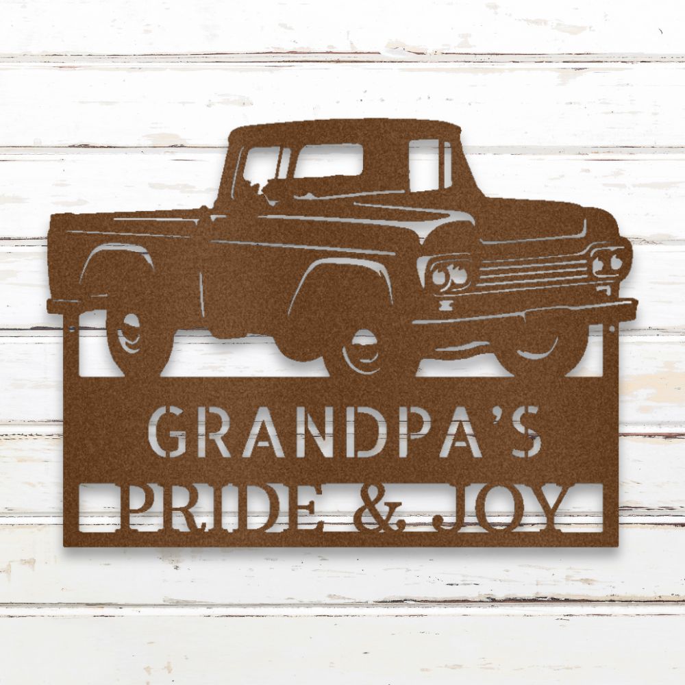 Vintage Pickup Truck Metal Wall Art (Copper) | Shop Custom Metal Signs & Wall Decor | Sovereign Metalworks