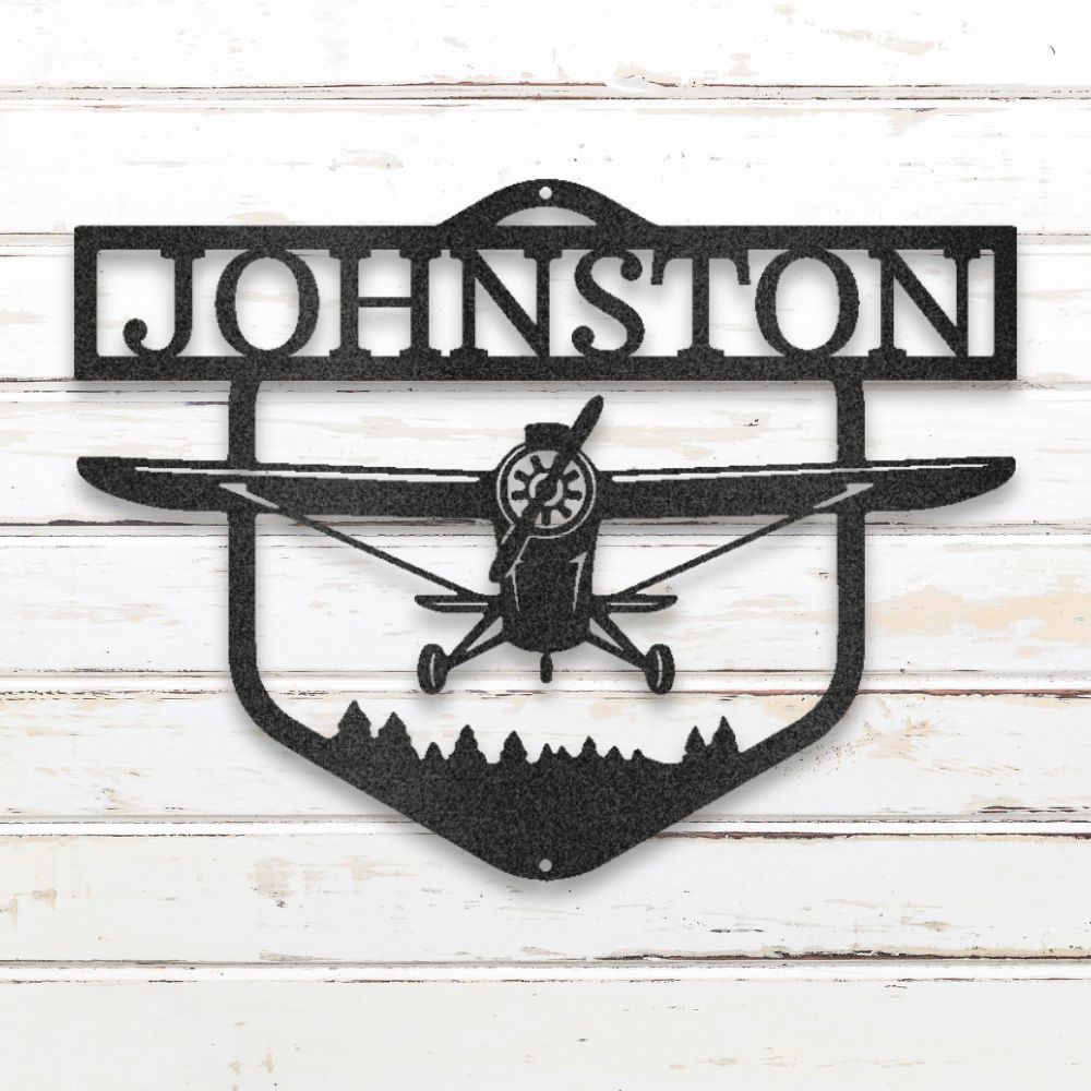 Vintage Airplane Metal Wall Art (Black) | Shop Custom Metal Signs & Wall Decor | Sovereign Metalworks