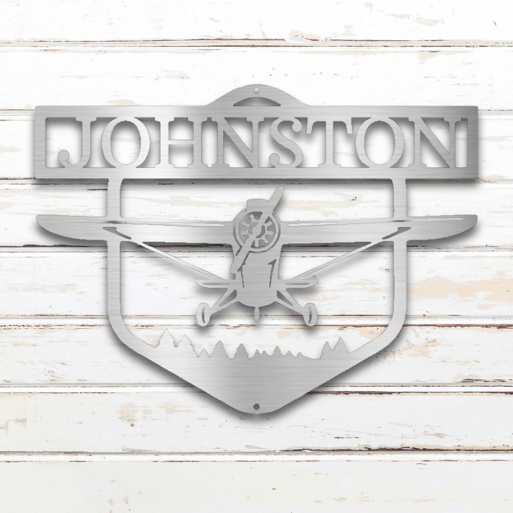 Vintage Airplane Metal Wall Art (Silver) | Shop Custom Metal Signs & Wall Decor | Sovereign Metalworks