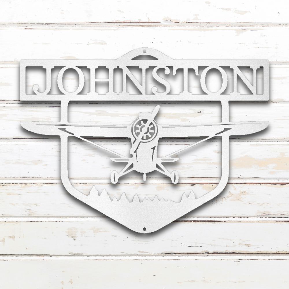 Vintage Airplane Metal Wall Art (White) | Shop Custom Metal Signs & Wall Decor | Sovereign Metalworks