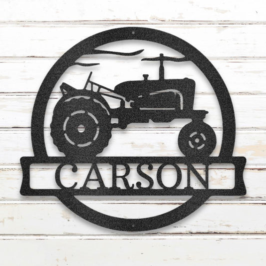 Vintage Tractor Custom Metal Wall Art (Black) | Shop Custom Metal Signs & Wall Decor | Sovereign Metalworks