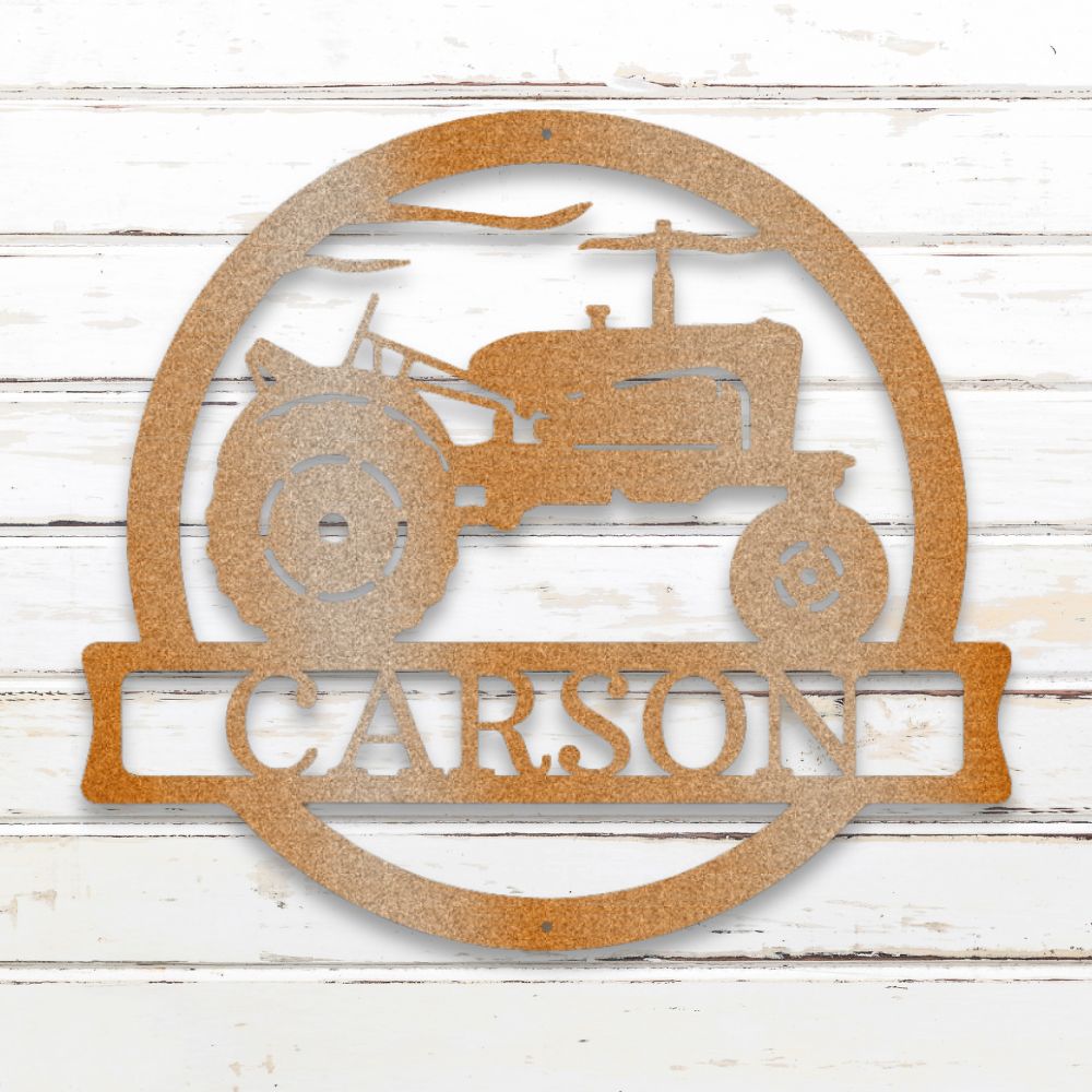 Vintage Tractor Custom Metal Wall Art (Copper) | Shop Custom Metal Signs & Wall Decor | Sovereign Metalworks