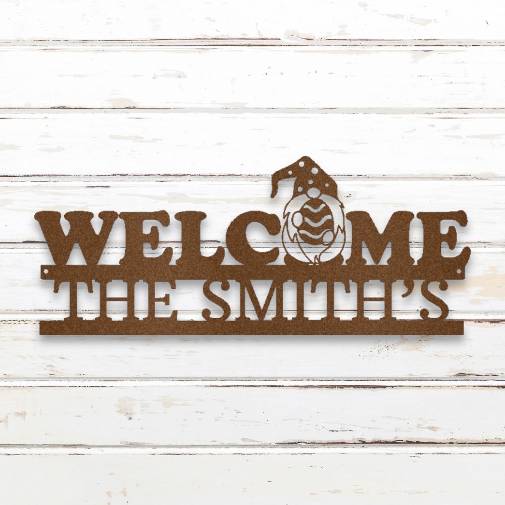 Welcome Gnome Metal Wall Art (Copper) | Shop Custom Metal Signs & Wall Decor | Sovereign Metalworks