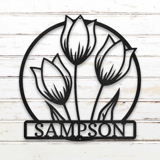 Wild Tulip Metal Wall Art (Black) | Shop Custom Metal Signs & Wall Decor | Sovereign Metalworks