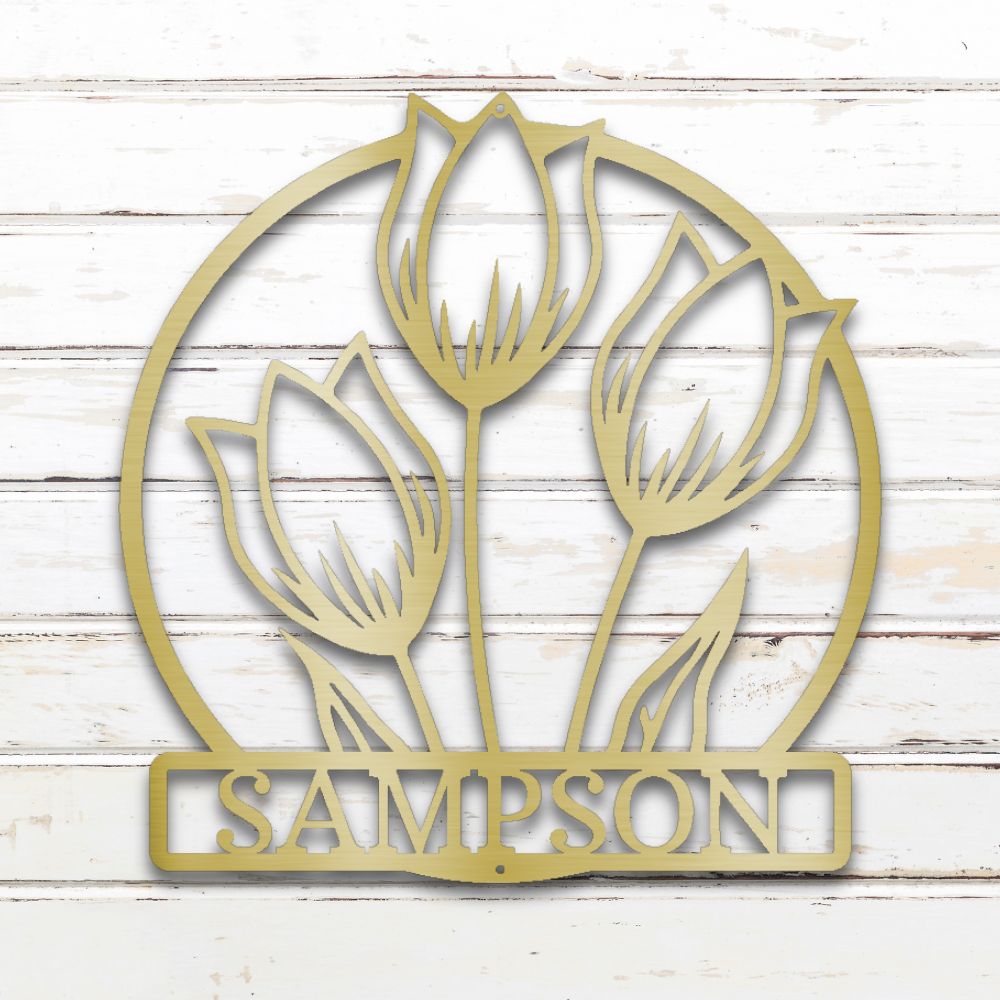 Wild Tulip Metal Wall Art (Gold) | Shop Custom Metal Signs & Wall Decor | Sovereign Metalworks