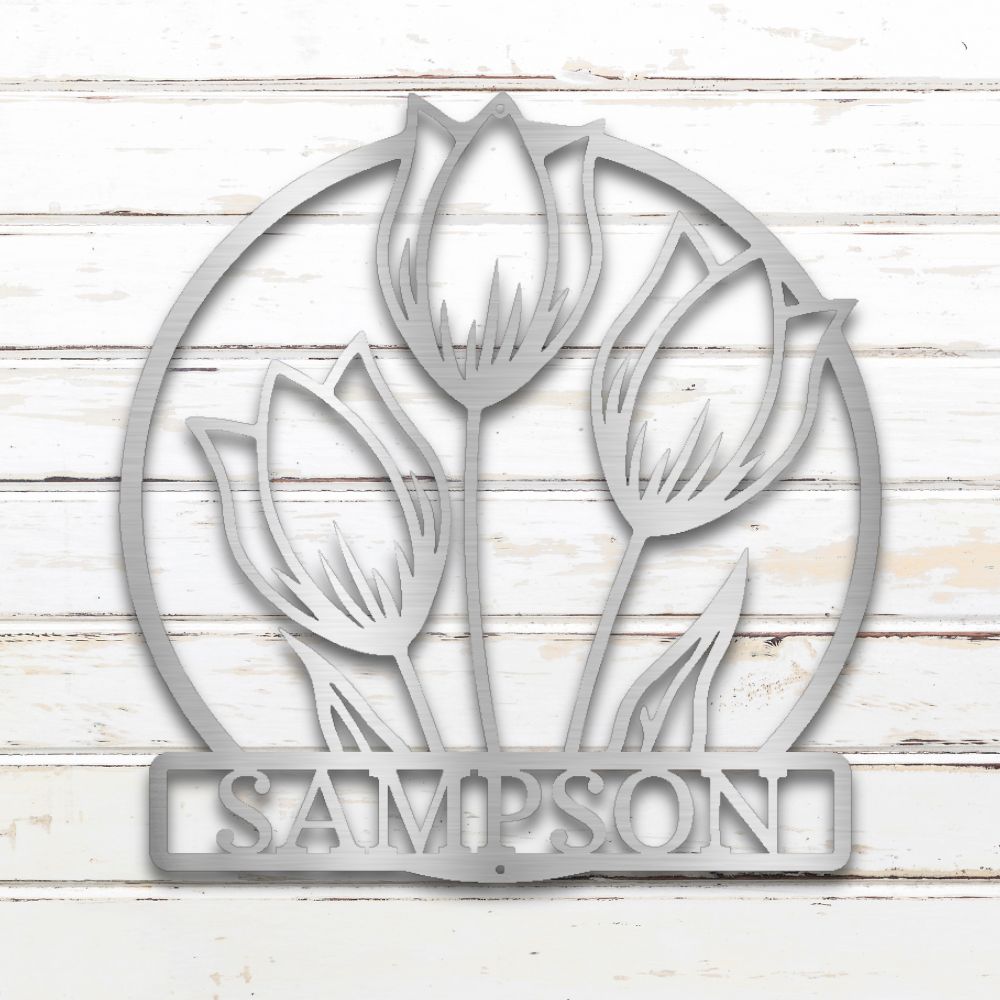 Wild Tulip Metal Wall Art (Silver) | Shop Custom Metal Signs & Wall Decor | Sovereign Metalworks