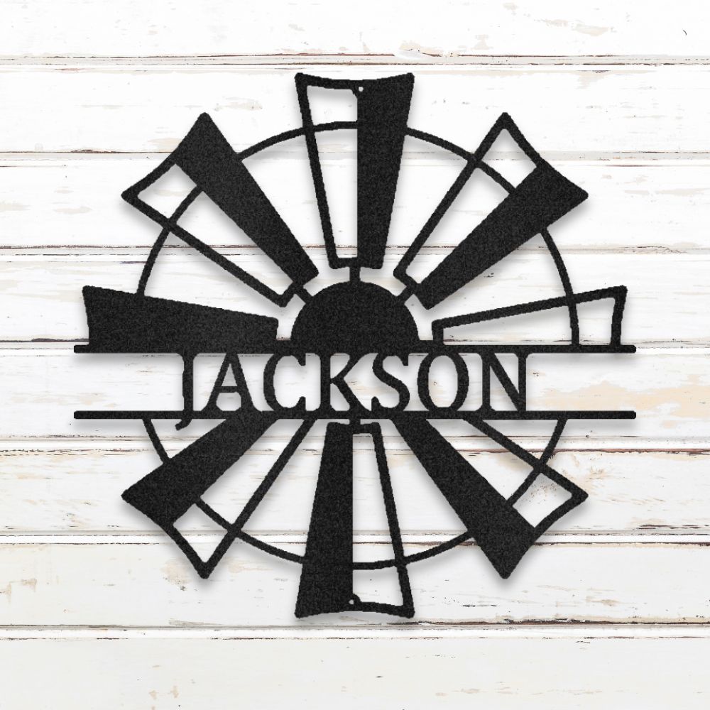 Windmill Metal Wall Art (Black) | Shop Custom Metal Signs & Wall Decor | Sovereign Metalworks