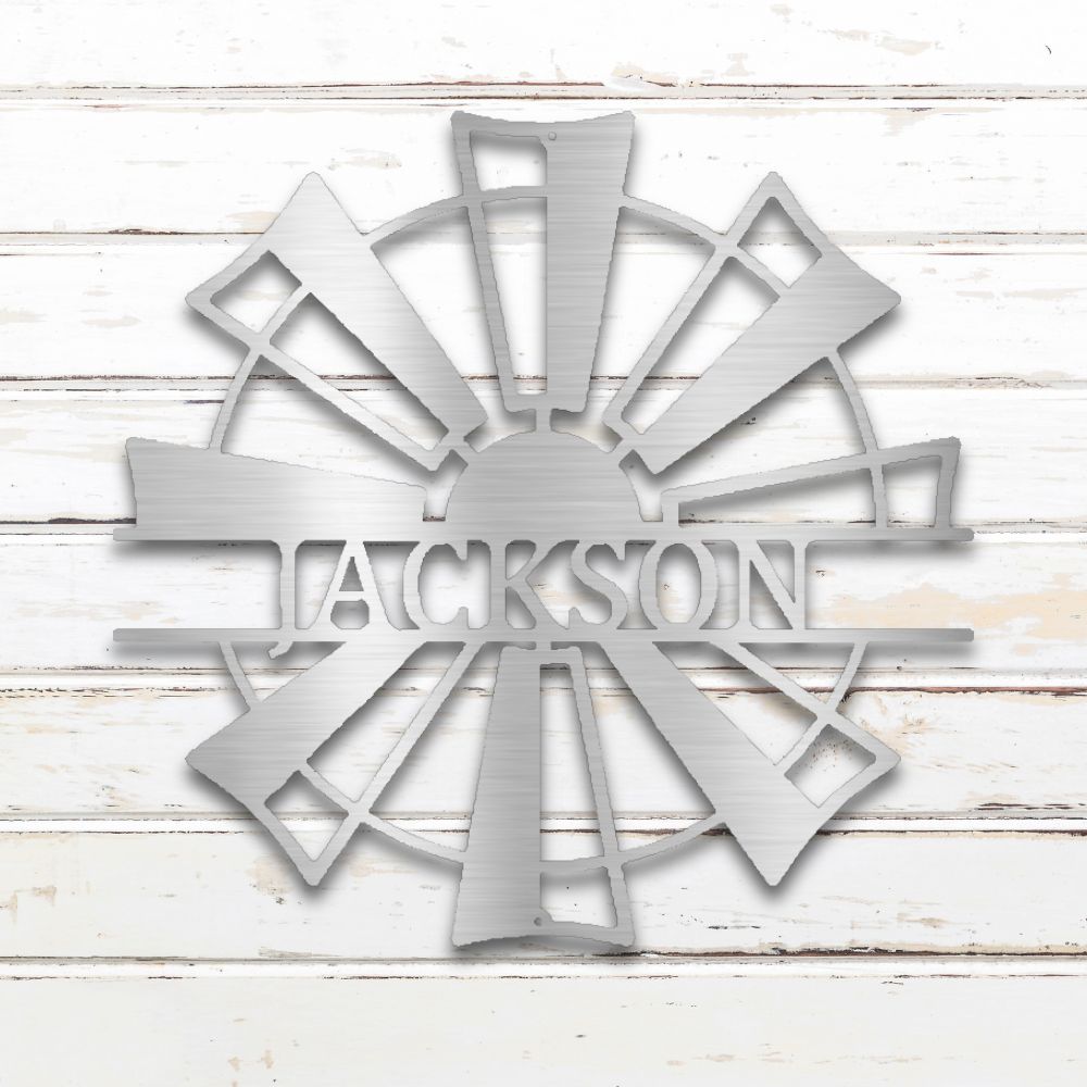 Windmill Metal Wall Art (Silver) | Shop Custom Metal Signs & Wall Decor | Sovereign Metalworks