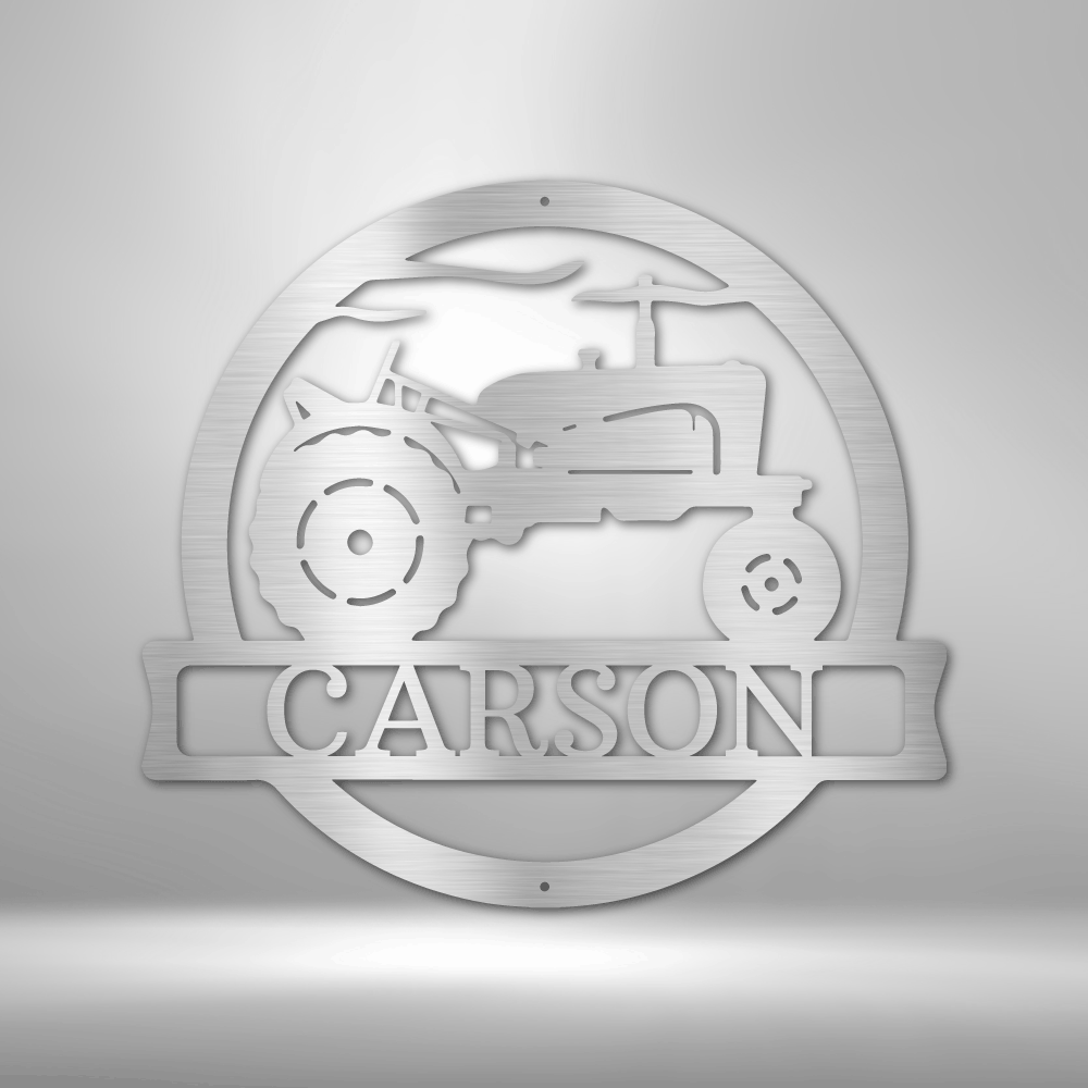 Vintage Tractor Custom Metal Wall Art (Silver) | Shop Custom Metal Signs & Wall Decor | Sovereign Metalworks